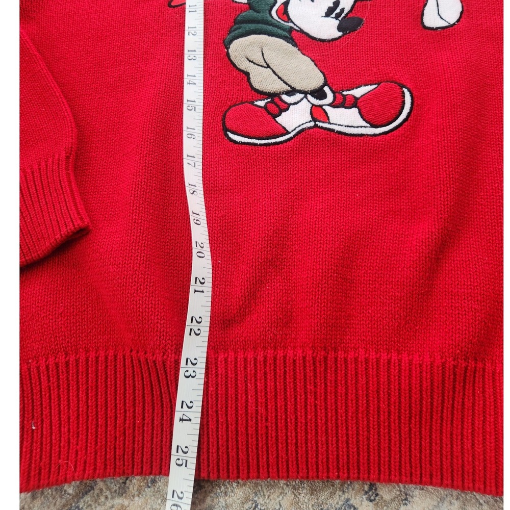 Mickey's Golf Club Aureus Sweater Unisex Medium Red Vintage Disney Knit EUC - Picture 6 of 7